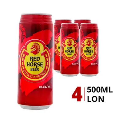 Lốc 4 lon bia San Miguel Red Horse 8% 500ml