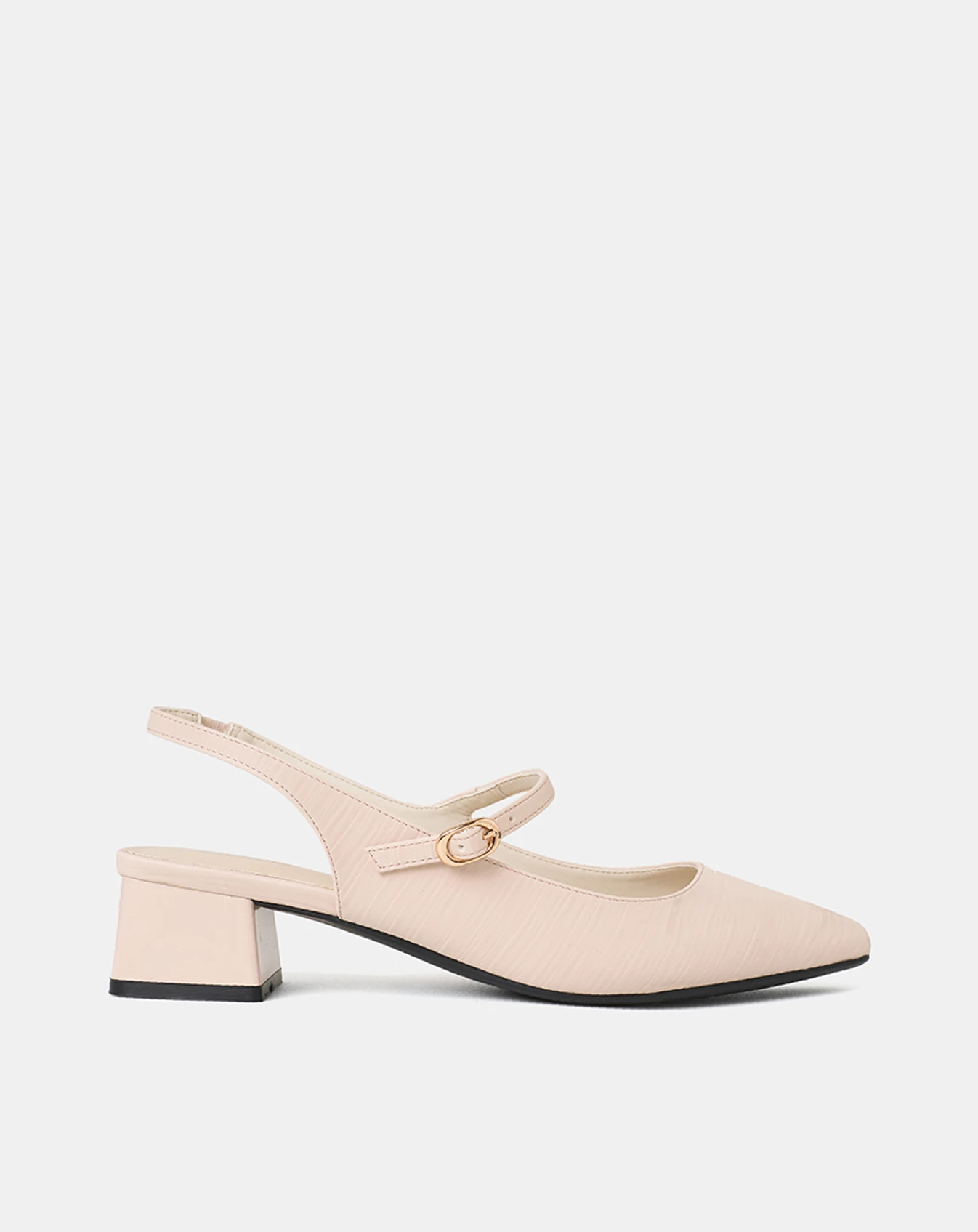 Giày Cao Gót Slingback Gót Vuông Có Khoá - Image 1