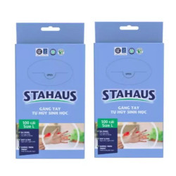 Combo 2 găng tay tự hủy sinh học size L hộp 100 cái x 2