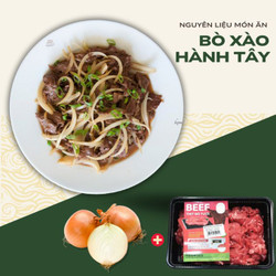 Combo Diềm Thăn Bò Cắt Xào Khay 250g & Hành Tây Đà Lạt 300g