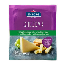 Phô mai Cheddar trắng Emborg gói 200g (1 Gói)