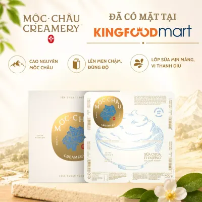 Lốc 4 hộp sữa chua ăn Mộc Châu Creamery ít đường 100g