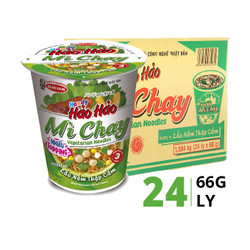 Thùng mì chay Handy Hảo Hảo lẩu nấm thập cẩm Acecook ly 66g (24 ly)