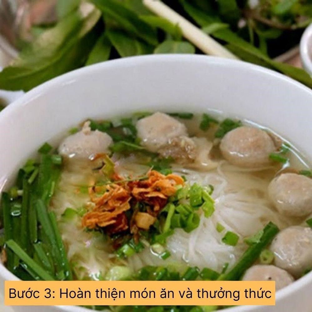 hoàn thiện món ăn và thưởng thức