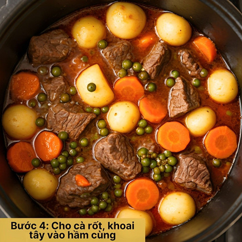 Hầm cùng cà rốt khoai tây