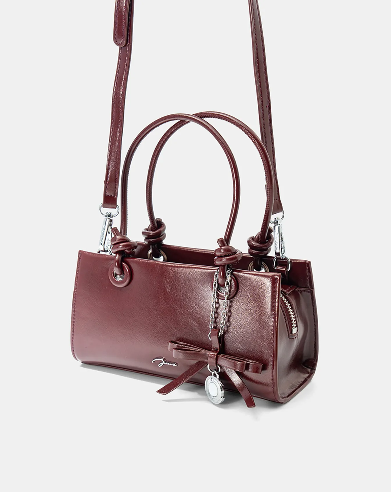 Túi Xách Nhỏ Top Handle Phối Charm Nơ - Image 5