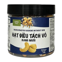 Hạt điều tách vỏ rang muối Juno Food hộp 150g (1 Hộp)