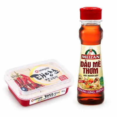 Combo Tương ớt Hàn Quốc Sempio hộp 170g + Dầu mè Meizan chai 100ml
