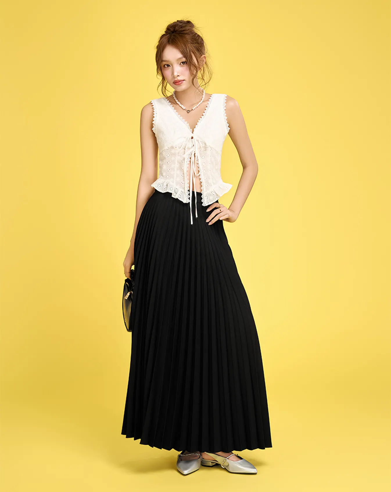 Váy midi dập ly - Image 1