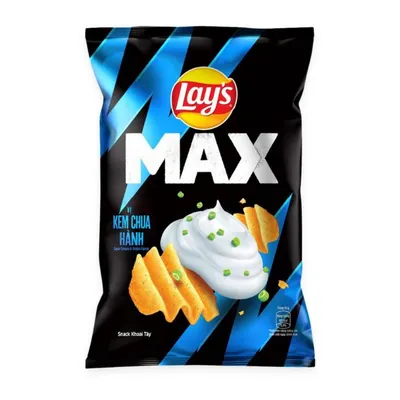Snack khoai tây vị kem chua hành Lay's Max gói 75g