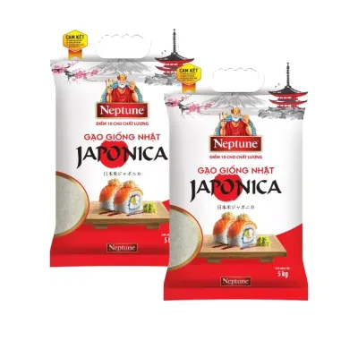 Combo 2 túi gạo Nhật Japonica Neptune 5kg