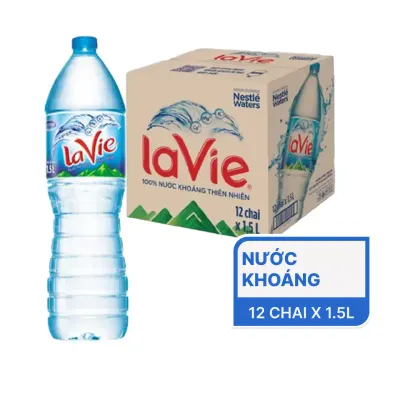 Thùng 12 chai nước khoáng La Vie 1.5L