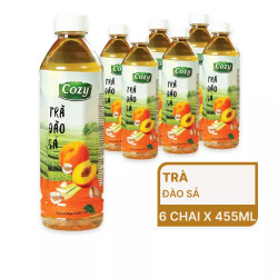 Lốc trà đào sả Cozy 455ml (6 Chai)