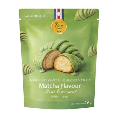Bánh Croissant mini hương matcha Cobi Bread gói 49g