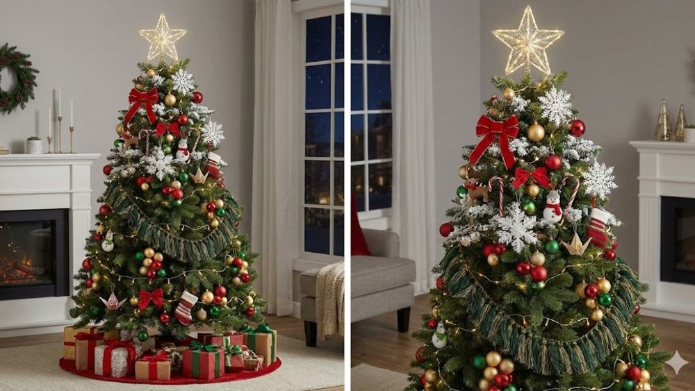 trang trí cây thông noel