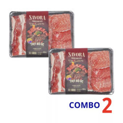 Combo bò Úc nướng (ba chỉ và cổ vai) Savora khay 500g (2 Khay)