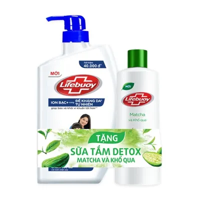 Sữa tắm chăm sóc da Lifebuoy chai 800g + sữa tắm 200g