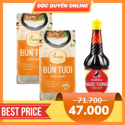 Combo 2 bún tươi khô 400g & Nước tương Nam Dương thượng hạng 210ml