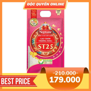 Gạo thơm đặc sản ST25 Neptune túi 5kg