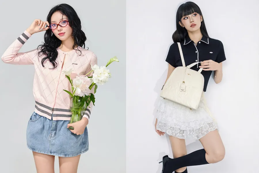 Áo Cardigan Phối Line Đi Cùng Balo Dập Họa Tiết Nữ Tính Hiện Đại