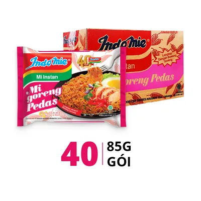 Thùng 40 gói mì xào khô Indomie cay nồng 85g