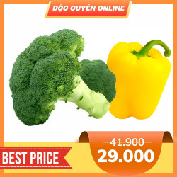 Combo bông cải xanh Đà Lạt Vietgap 320g & Ớt chuông vàng Đà Lạt 200g up