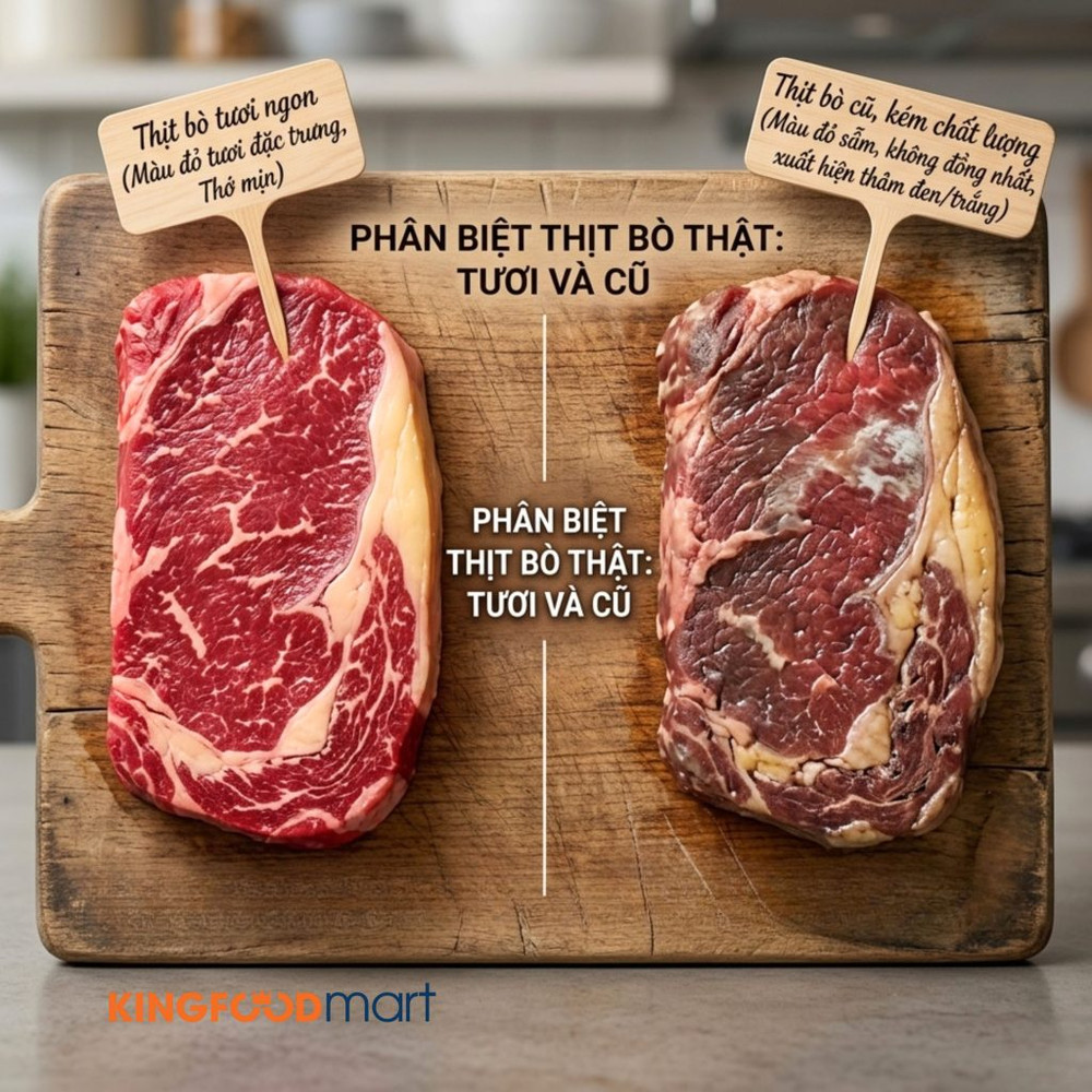 Phân biệt thịt bò tươi qua màu sắc