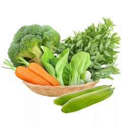 Combo rau củ 5 loại chuẩn Vietgap: bông cải xanh, cải thìa, rau bồ ngót, 2 trái mướp hương, cà rốt