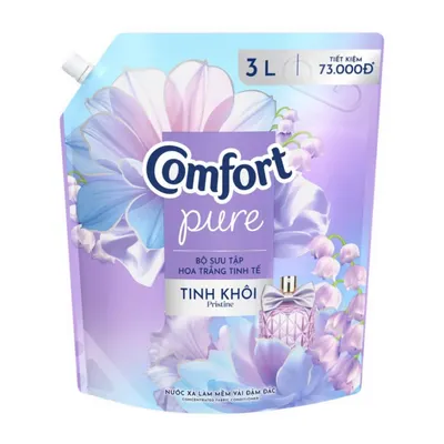 Nước xả vải Comfort hương hoa trắng tinh khôi túi 3L