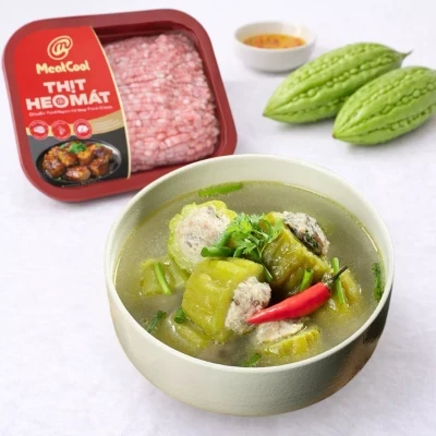 Combo canh khổ qua nhồi thịt: Thịt heo xay Meatcool 400g và khổ qua