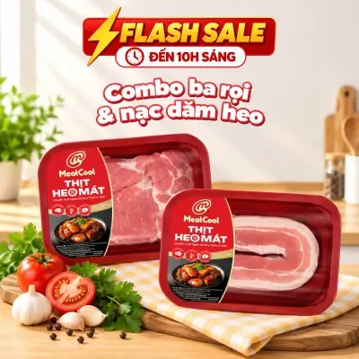 Combo Meatcool: Ba rọi heo và nạc dăm