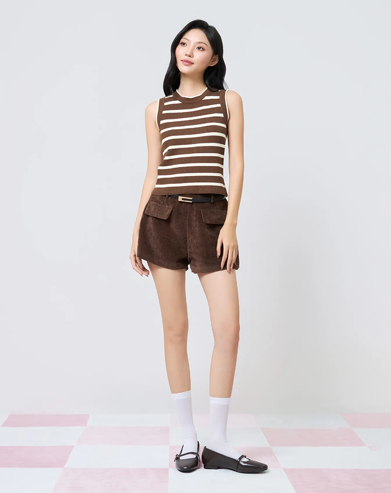 Áo dệt kim tanktop sọc ngang - Image 3
