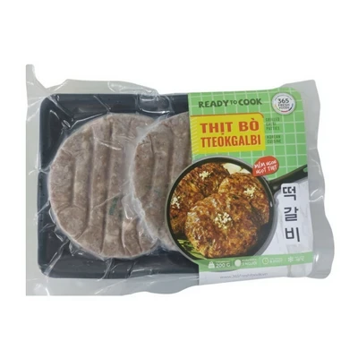 Thịt bò Tteokgalbi 365 Fresh Foods khay 200g
