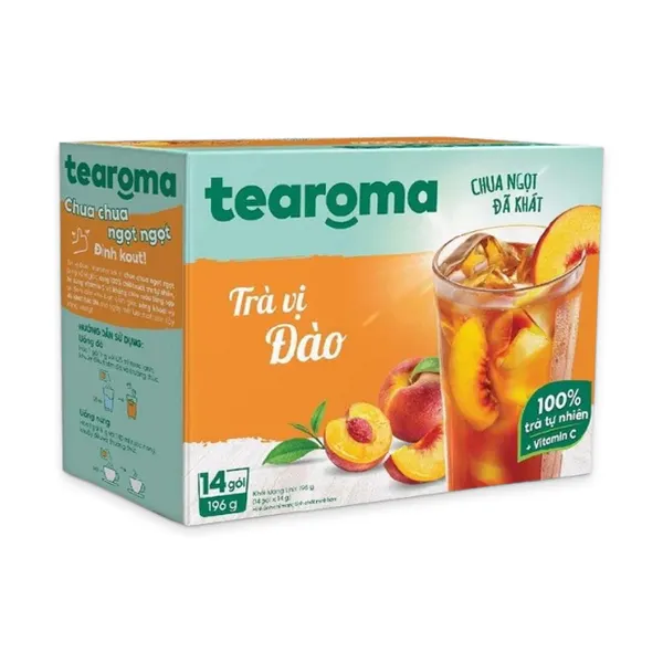 Trà đào hoà tan Tearoma hộp 14 gói x 14g