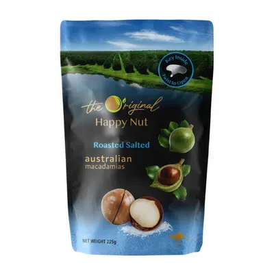 Mắc ca Happy Nut Úc rang muối gói 225g