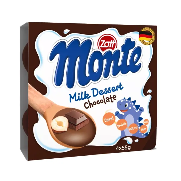 Váng sữa chocolate Monte vỉ 4 hộp x 55g
