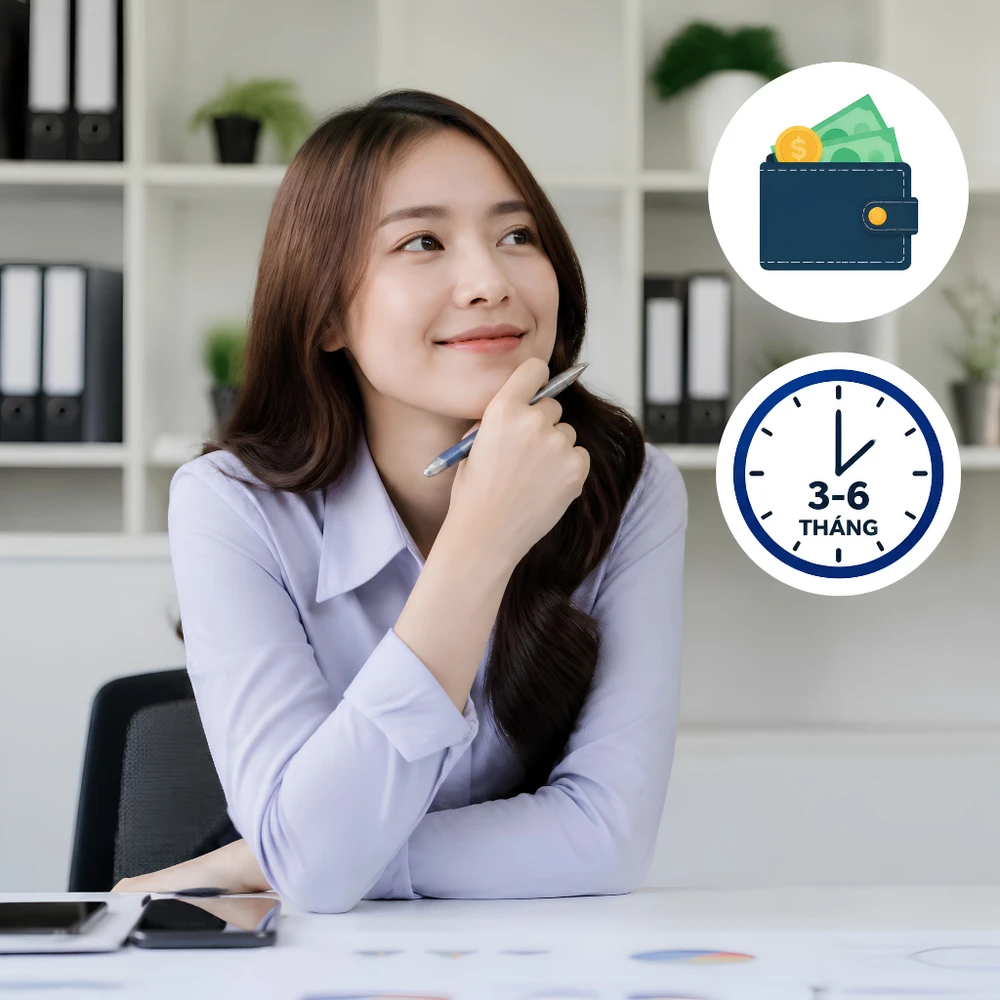 Độc thân, thu nhập ổn định nên có quỹ khẩn cấp 3 - 6 tháng chi phí thiết yếu là tấm lưới an toàn giúp bạn tự tin trước mọi biến cố. (Ảnh được tạo bởi AI)