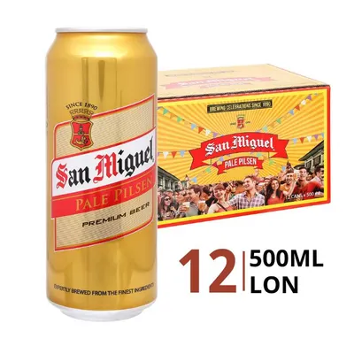 Thùng 12 lon bia San Miguel pale pilsen 5% 500ml