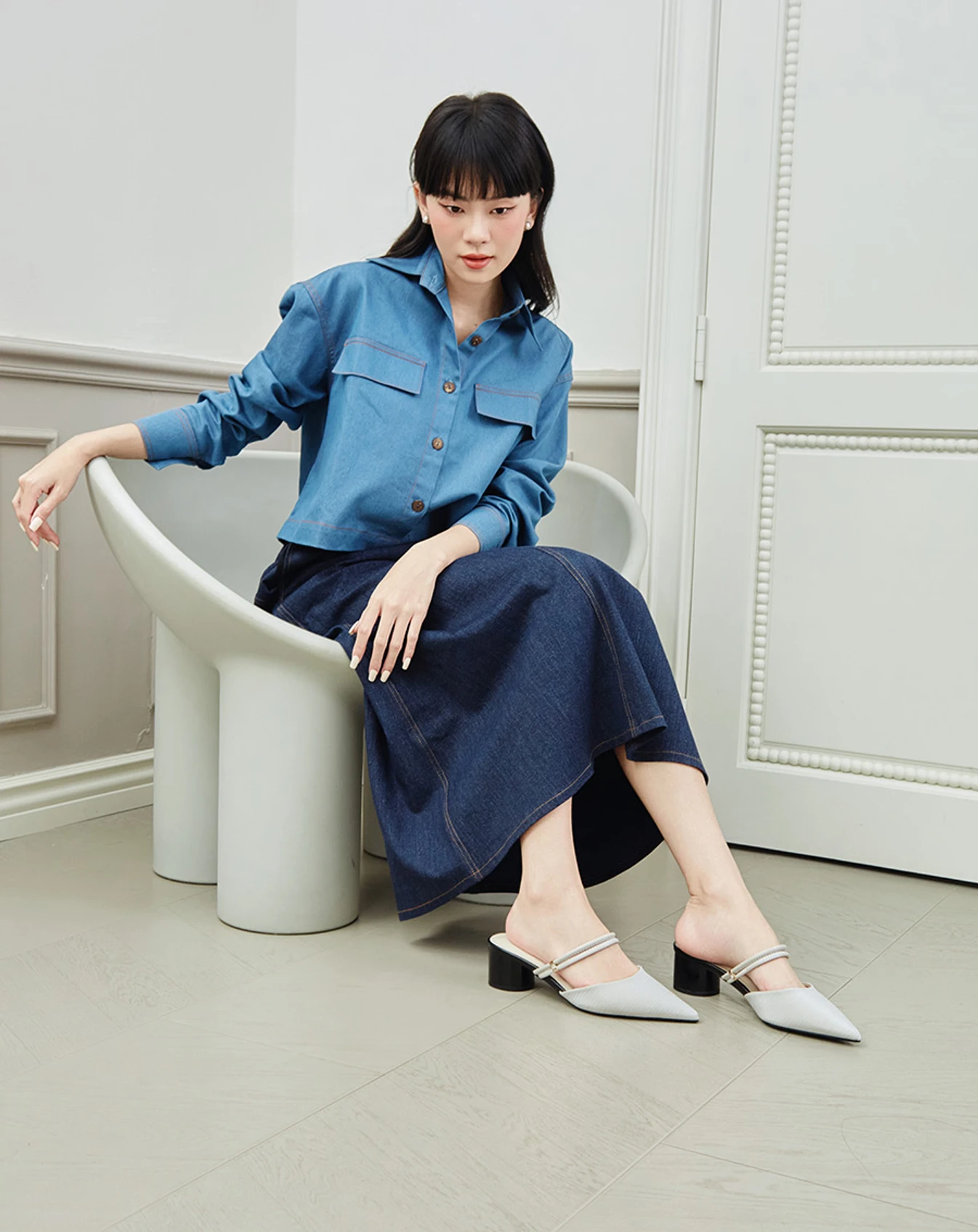Giày Cao Gót Gót Trụ - Image 4
