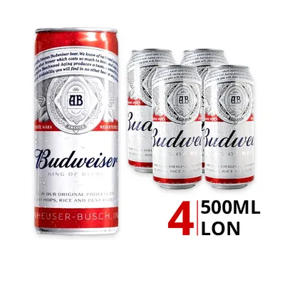 Lốc 4 lon bia Budweiser 5% 500ml