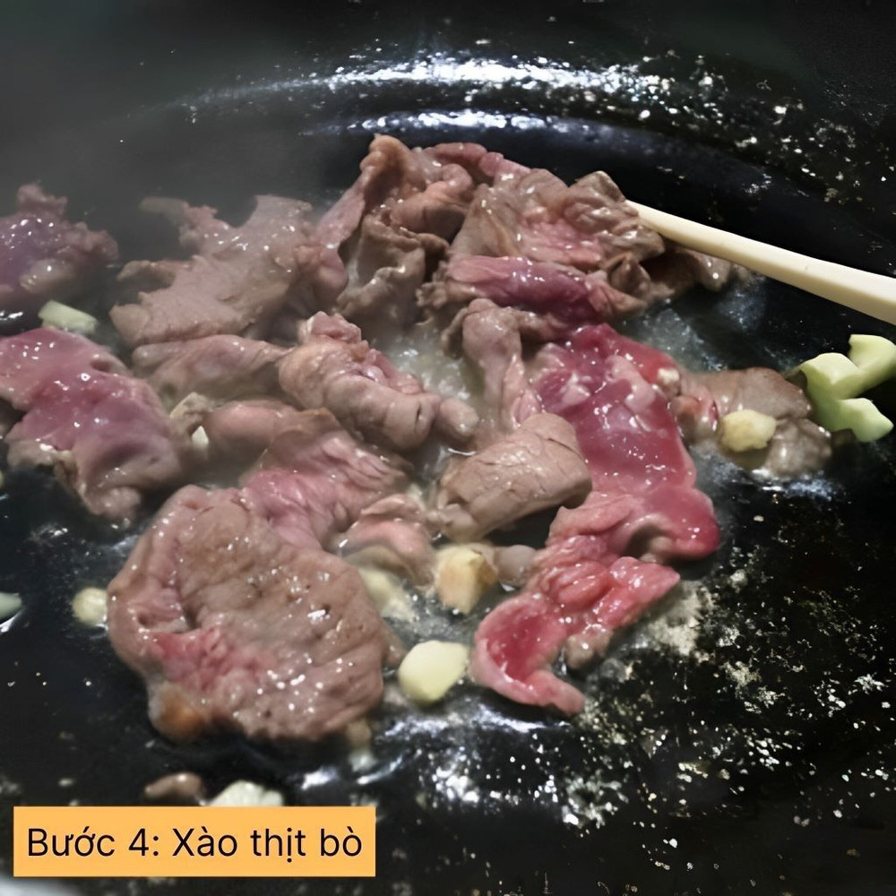 xào thịt bò