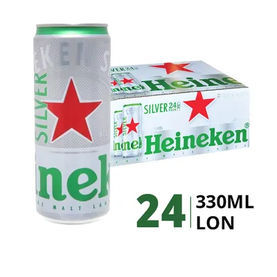 Thùng 24 lon bia Heineken Silver 4% cao 330ml
