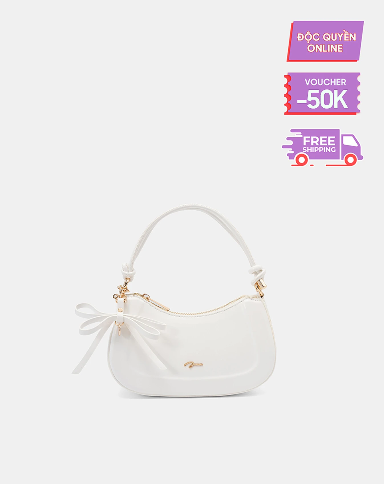 Túi Xách Nhỏ Top Handle Trang Trí Charm Bow - Image 1