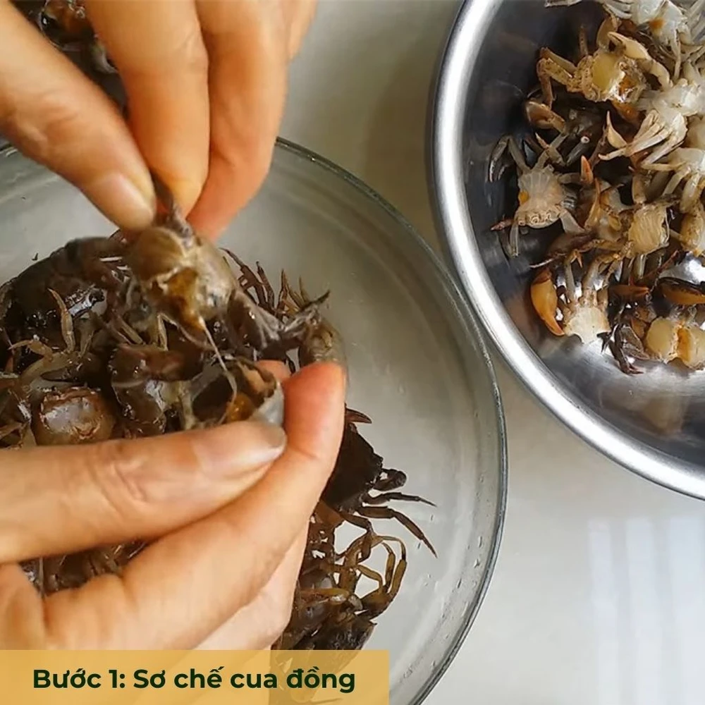 bước 1 lấy gạch cua