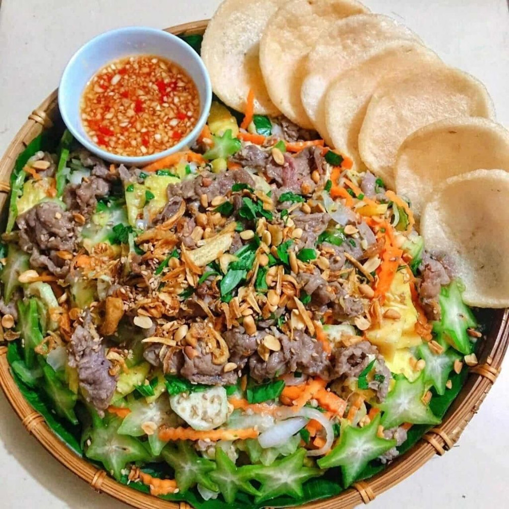 gỏi bò bóp thấu