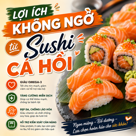Lợi ích không ngờ từ Sushi cá hồi