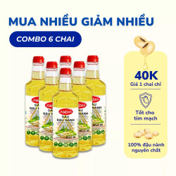 Combo 6 Chai Dầu Đậu Nành Janbee 1L