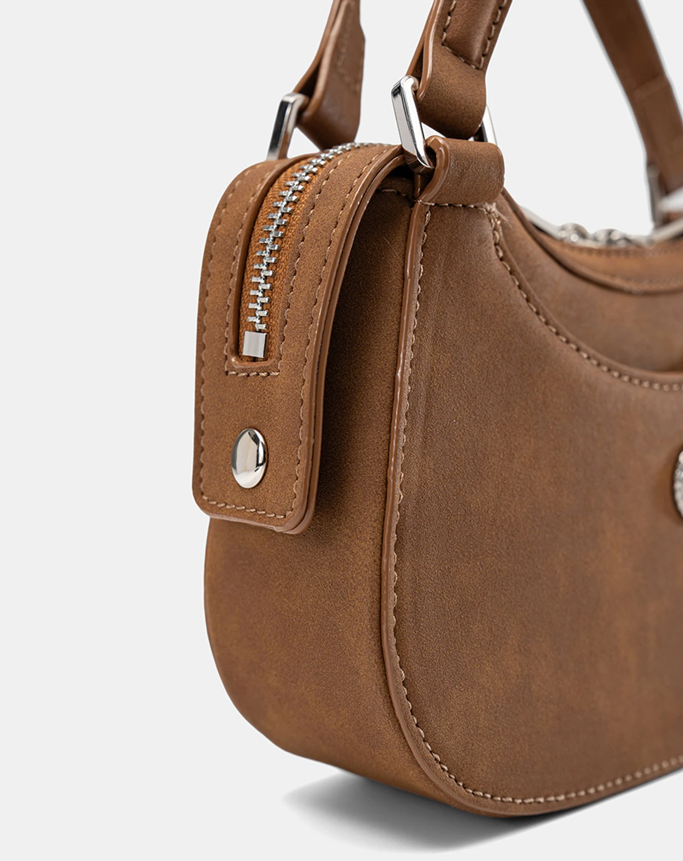 Túi Xách Nhỏ Double-Handle Trang Trí Logo Kim Loại - Image 4
