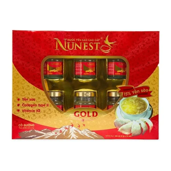 Lốc nước yến sào Gold Nunest hộp 70ml
