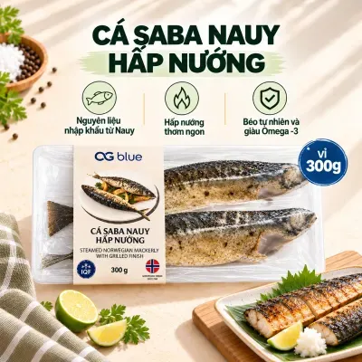 Cá saba Nauy hấp nướng VS vỉ 300g